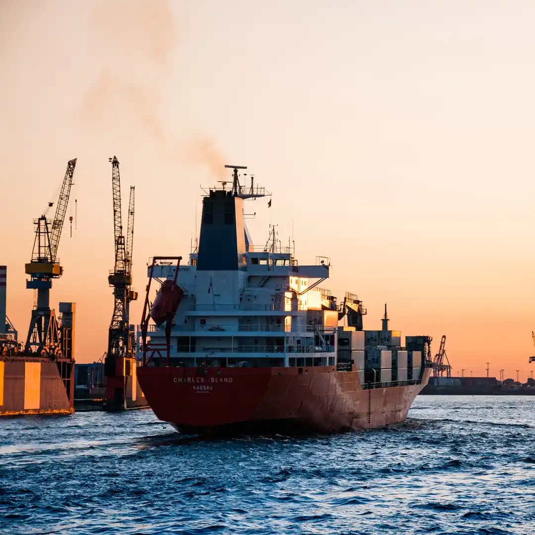 A photo of a cargo ship